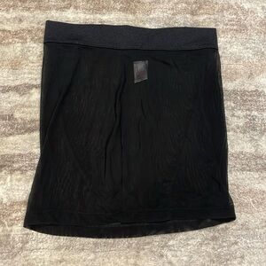 High waisted mesh mini skirt black